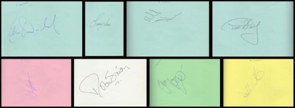 Vintage Sport/Entertainment autograph book. Signatures such as Robin Smith, Alan Hanson, Barry Lane,