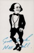 Max Wall signed 6x4inch illustration. TV/Film star. Good Condition. All autographs come with a