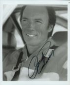 Clint Eastwood signed 10x8inch black and white photo. Good Condition. All autographs come with a