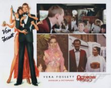 007 James Bond movie Octopussy 8x10 montage photo signed by actress Vera Fossett. Good Condition.