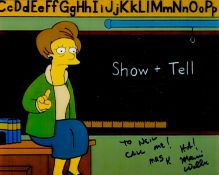 Marcia Wallace signed 10x8inch colour photo from The Simpsons. She was voice of Edna Krabappel.
