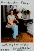 Farah Pahlavi signed 6x4 inch colour photo dedicated. Farah Pahlavi (born 14 October 1938) is the