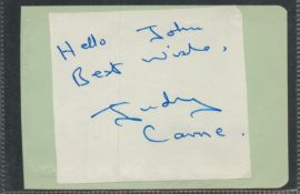 Judy Carne signed album page. Good Condition. All autographs come with a Certificate of