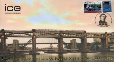 Robert Stephenson commemorative FDC Commemorating the Life of Robert Stephenson 1803-1859 pm