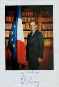 Nicolas Sarkozy signed 12x8 inch colour photo. With accompanying letter .Nicolas Paul Stéphane