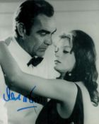 James Bond actress Lana Wood signed 10 x 8 b/w photo with Sean Connery. American actress and