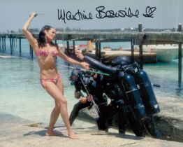 James Bond actress Martine Beswick signed 10 x 8 colour Thunderball beach fight scene photo.