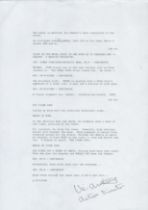 James Bond Typed script Page Autographed By Vic Armstrong Stuntman. Armstrong a 6-foot (1.8 m)