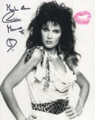 007 James Bond actress Caroline Munro signed 8x10 B&W photo which she has also kissed to leave the