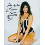 Caroline Munro James Bond actress signed 10 x 8 inch colour sexy underwear photo. English actress,