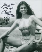 Spy Who Loved Me Caroline Munro James Bond actress signed 10 x 8 inch b/w sexy swim suit photo.