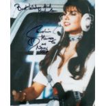 007 Helicopter pilot Caroline Munro James Bond actress signed photo as the pilot inscribed Naomi