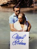 Ursula Andress signed white card and James Bond Dr No 10x8 inch colour photo. Good Condition. All