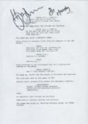 James Bond Typed Script Page Autographed By Hugh Dennis Hardy No Time To Die. Dr. Hardy was a