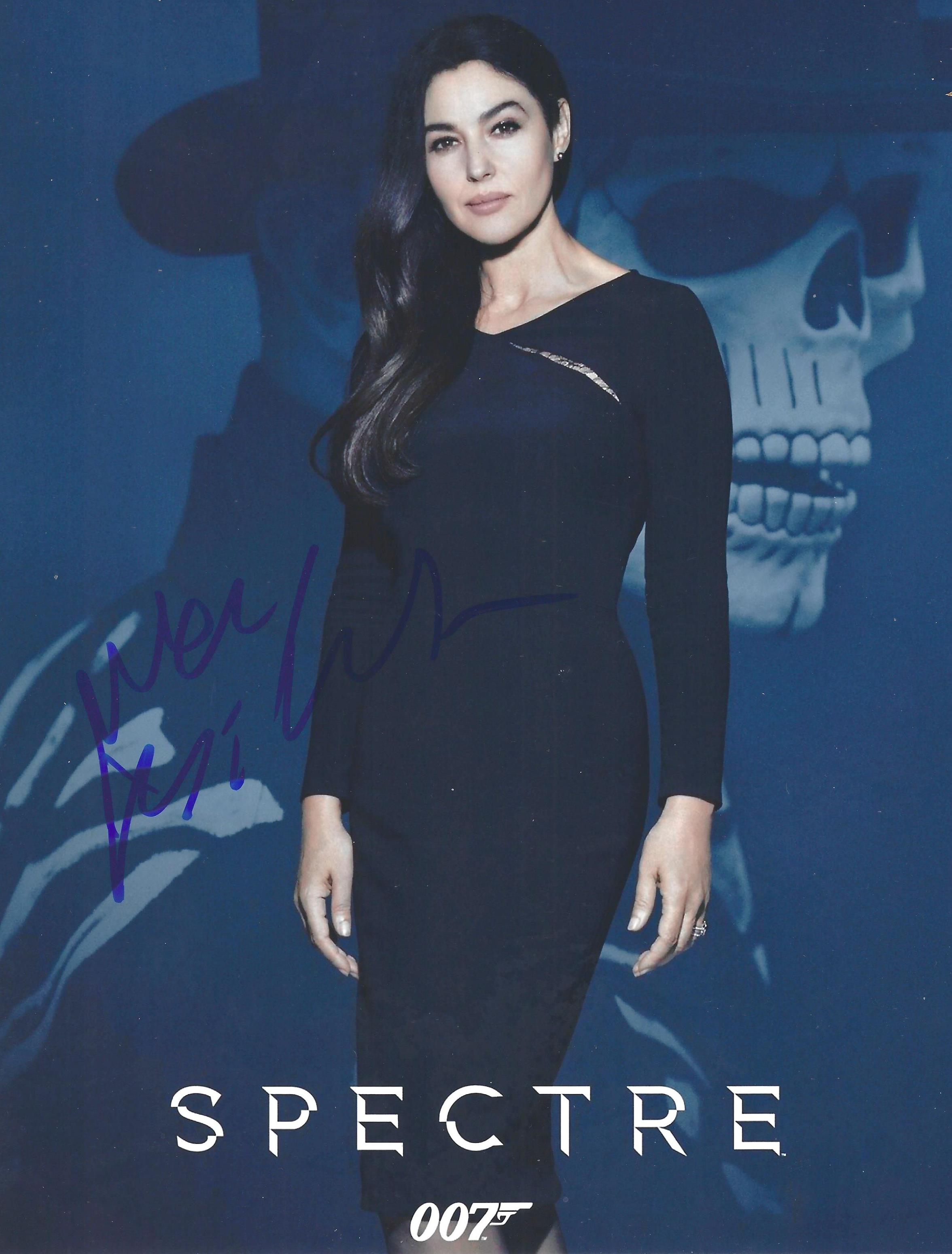 Monica Bellucci signed 10x8 inch James Bond Spectre colour photo. Good Condition. All autographs