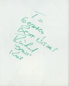 James Bond Jaws Richard Kiel signed 7 x 5 inch album page to Gerald, inscribed Jaws. American actor.
