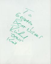 James Bond Jaws Richard Kiel signed 7 x 5 inch album page to Gerald, inscribed Jaws. American actor.