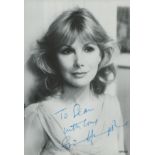 Susan Hampshire signed 6x4 inch black and white photo dedicated. Good Condition Est