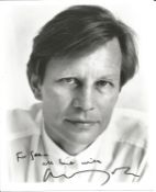 Michael York signed 10x8 inch black and white photo dedicated. Good Condition Est