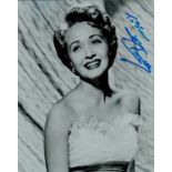 Jane Powell signed 10x8 inch black and white photo dedicated. Good Condition Est