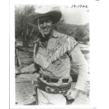 Guy Madison signed 10x8 inch black and white photo dedicated. Good Condition Est