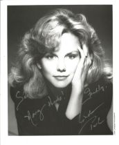 Linda Purl signed 10x8 inch black and white photo dedicated. Good Condition Est