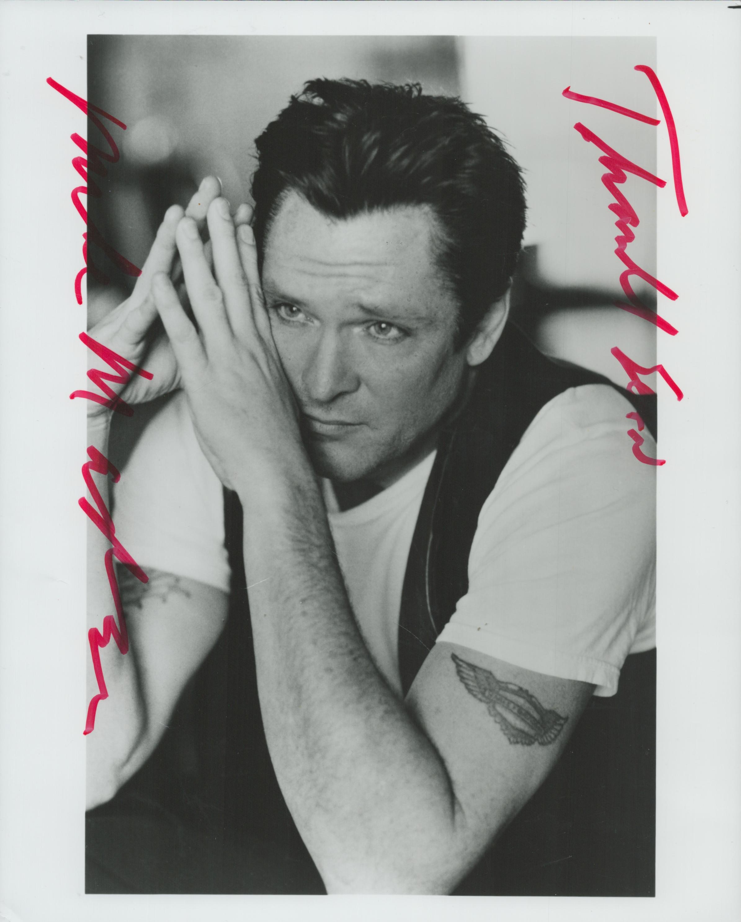 Michael Madsen signed 10x8 inch black and white photo dedicated. Good Condition Est