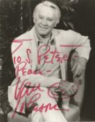 Van Johnson signed 10x8 inch black and white photo dedicated. Good Condition Est