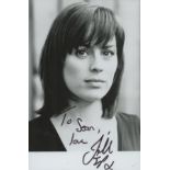 Jill Halfpenny signed 6x4 inch black and white photo dedicated. Good Condition Est