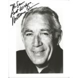 Anthony Quinn signed 12x8 inch black and white photo dedicated. Good Condition Est