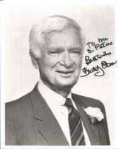 Buddy Ebsen signed 10x8 inch black and white photo dedicated. Good Condition Est