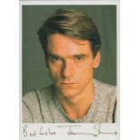 Jeremy Irons signed 7x5 inch colour photo. Good Condition Est