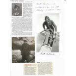 WW2 BOB fighter pilot Keith Lawrence 234 sqn signature piece with biography details fixed to A4