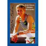 Brigita Bukovec signed promo photo 6x4 Inch. Is a retired Slovenian hurdler who won an Olympic