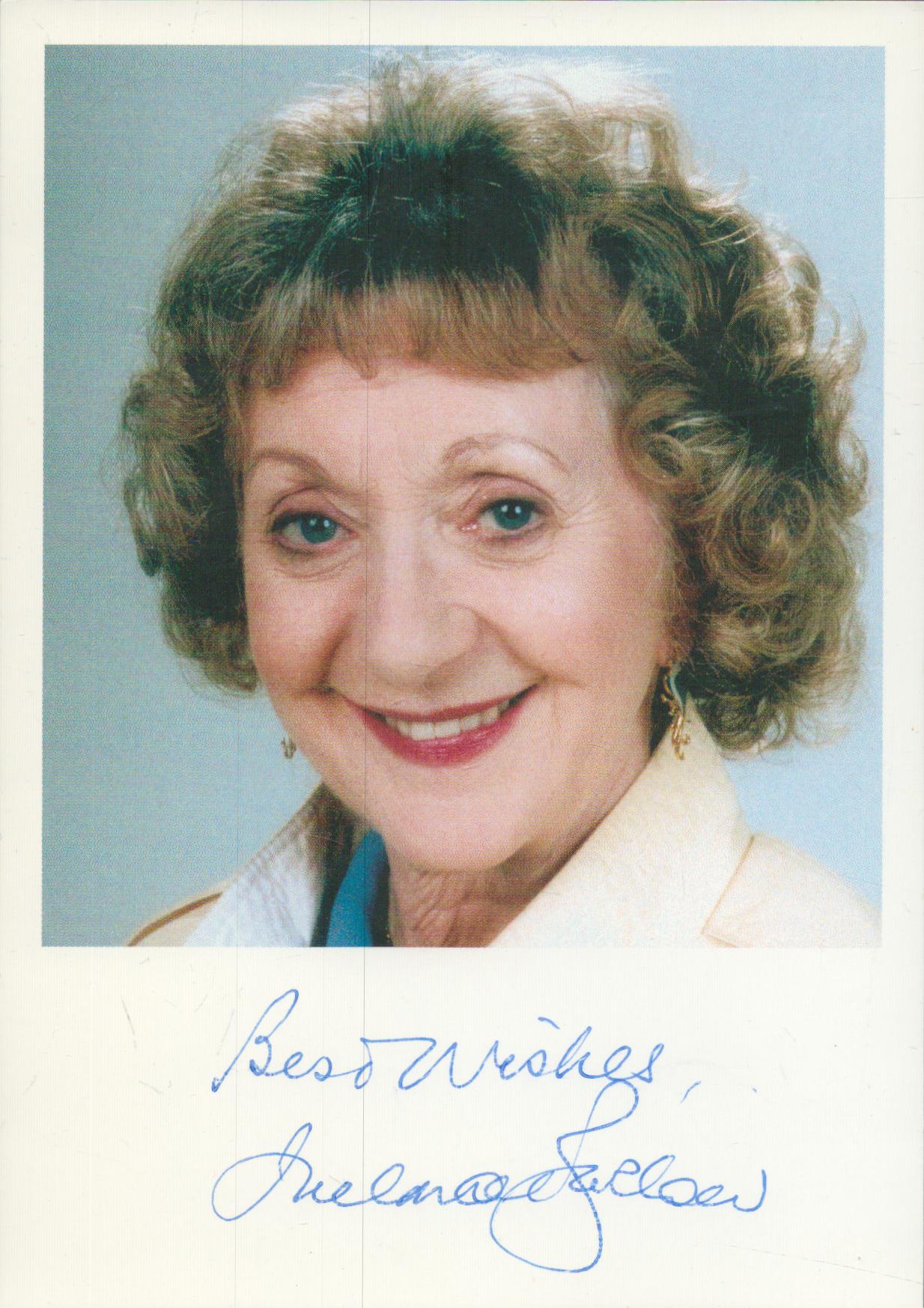 Thelma Barlow signed colour photo Approx. 6x4 Inch. Is an English television actress and writer,