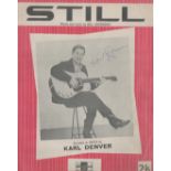 KARL DENVER signed vintage 'Still' Sheet Music