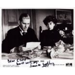 James Wilby signed 10x8 inch black and white lobby card. DEDICATED. Good Condition Est.