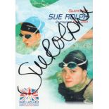 Sue Rolph signed promo colour photo Approx. 6x4 Inch. Is a female former freestyle and medley