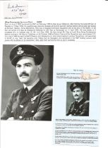 WW2 BOB fighter pilot Ian Dunn 235 sqn signature piece with biography details fixed to A4 page. Good