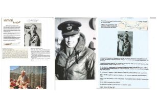 WW2 BOB fighter pilot Percival Leggett 615 sqn signature piece with biography details fixed to A4