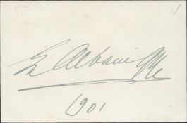 Emma Albani clipped signature piece. Operatic soprano. Good Condition Est.