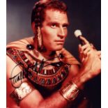 Charlton Heston signed 10x8 inch colour photo. Good Condition Est.