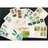 FDC New Zealand Post Office collection includes Farming Issue 1978, Small Harbours Issue 1979,