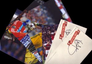 Football Collection of 4 signed photos and 2 signed FDCs with signatures from Petr Čech and