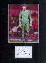 Dean Henderson 16x12 inch mounted signature piece includes signed white card and colour photo