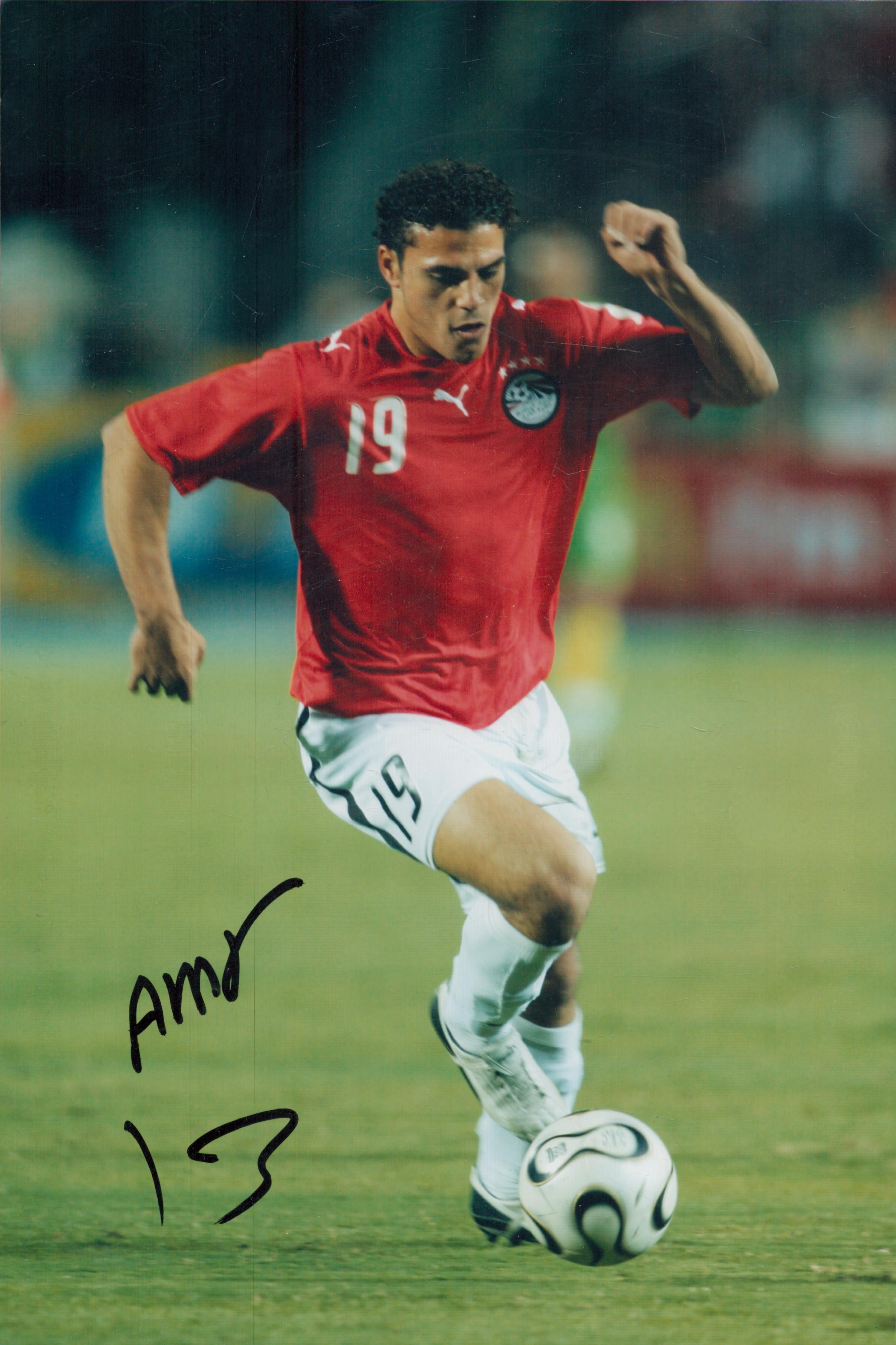Football Amr Zaky signed 12x8 inch colour photo pictured in action for Chile.