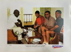 Viv Richards with Sachin Tendulkar signed limited edition print with signing photo Viv Richards, one