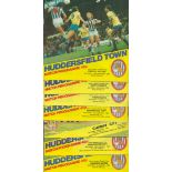 Football Huddersfield Town vintage signed programme collection 7, items dating 1984/85 includes some