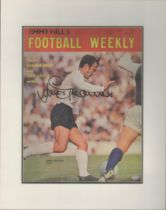 Jimmy Greaves signed 15x12 inch overall mounted colour Goal magazine cover photo.