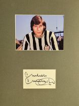 Football Malcom Macdonald 16x12 overall mounted signature piece includes signed album page and